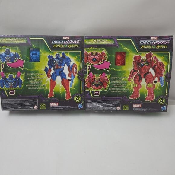 Marvel Mech Strike Monster Hunters Toys Captain America & Iron Man 2-Pack - Picture 4 of 6